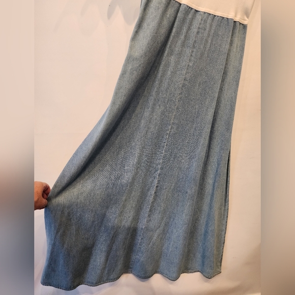 New Vintage 90s Denim T-Shirt Style Western Dress Lightweight Dress Size 8 - Picture 9 of 9